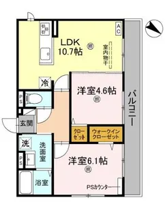 GRAMM桂北滝川B棟【3階】の間取り