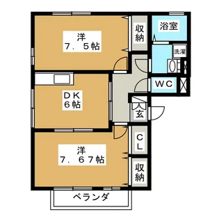 エスポワール富竹 C棟【1階】の間取り