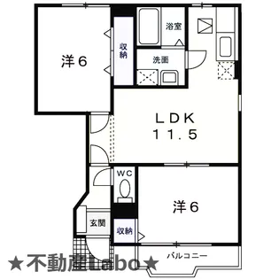 徳島県板野郡藍住町徳命字前須東【アパート】の間取り