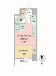 クロスレジデンス阿波座【6階】の間取り