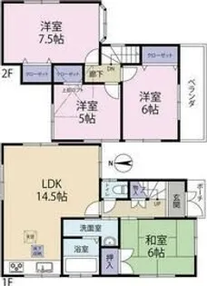 京都府八幡市橋本尻江【一戸建】の間取り