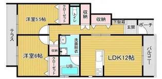 サニーコーストB棟【1階】の間取り