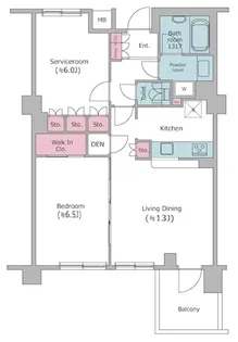 レジディア文京音羽【1階】の間取り