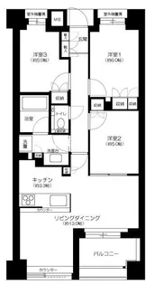 グランスイート神楽坂ピアース ノースヒルズ【3階】の間取り