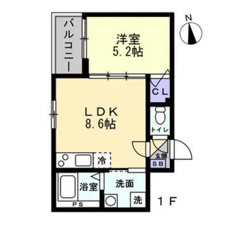 アシェント岡山医大前【2階】の間取り