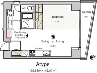 ワインアパートメント【9階】の間取り