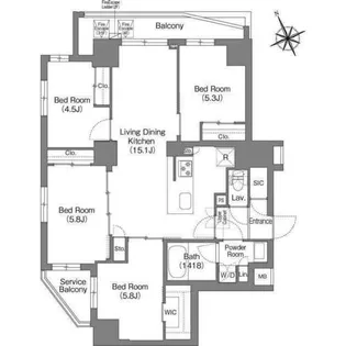 コンフォリア中葛西【3階】の間取り