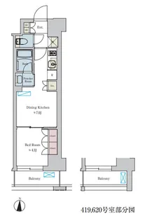 Brillia ist 池尻大橋【1階】の間取り