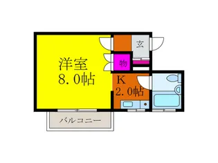 リュバンベ-ル摂津【3階】の間取り