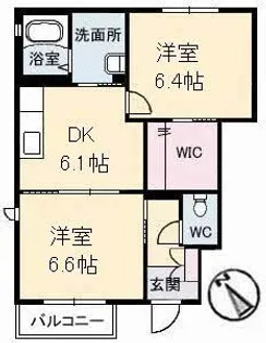 メゾン楽天 B棟【1階】の間取り