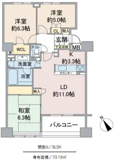 アトラス・シアンズ東戸塚【7階】の間取り