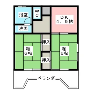 パークハイツ【2階】の間取り