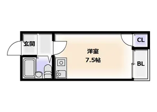 大国町レジデンス【7階】の間取り