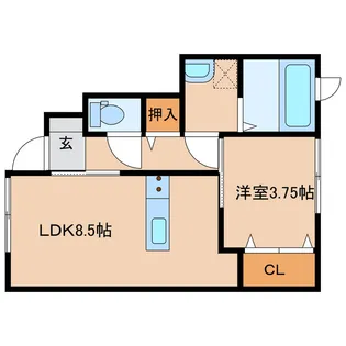 三股町新築アパート【1階】の間取り