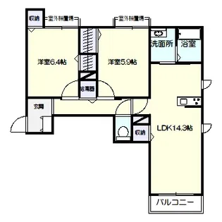 レッドツリー 千刈【3階】の間取り