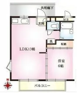 サンコーポ小町通B【1階】の間取り