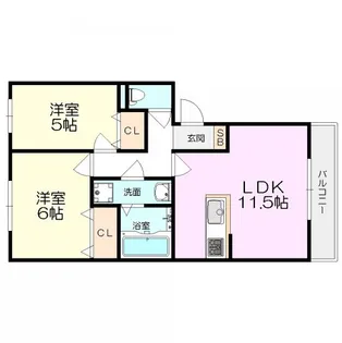 quatre saisons南塚口【1階】の間取り