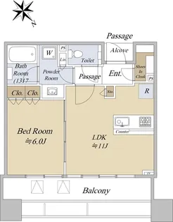 スカイフォレストレジデンス【9階】の間取り