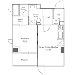 プレミアステージ芝公園【9階】の間取り