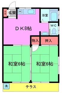 第二ハイツ芳兵衛【1階】の間取り