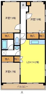ロジュマン徳重【2階】の間取り