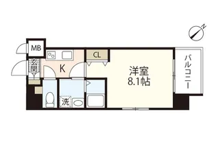 Ruex(ルークス)比治山橋【5階】の間取り
