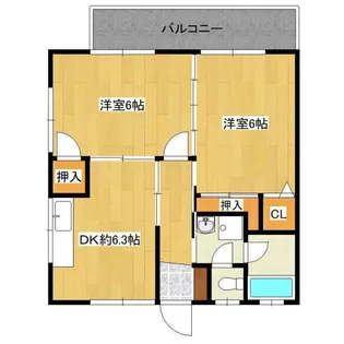 サンハウス道ノ尾【1階】の間取り