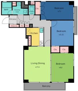 ラフィネ茗荷谷レジデンス【5階】の間取り