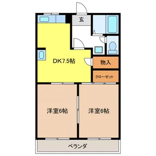 柿沢ハイツB【2階】の間取り