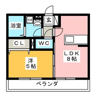 コンフォルト白山【1階】の間取り
