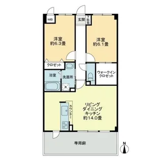 R2つるうち【1階】の間取り