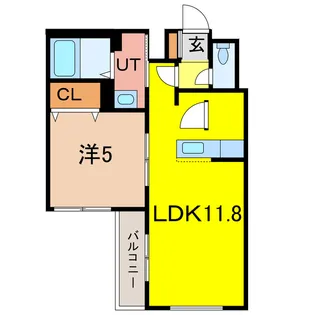 クレストパレス一条通【5階】の間取り