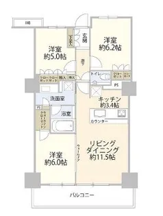 プライムパークス品川シーサイド ザ・タワー【24階】の間取り