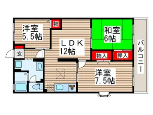 ヴェルドミール前貝塚【1階】の間取り