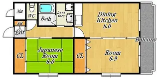 グランベル北田【3階】の間取り