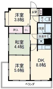 センチュリー吹上【4階】の間取り