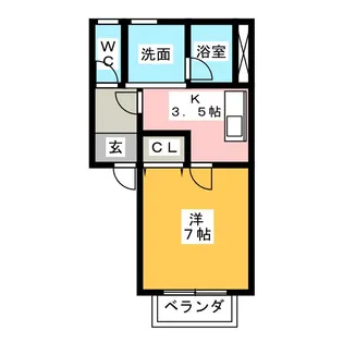 サニーコート上浜B【1階】の間取り