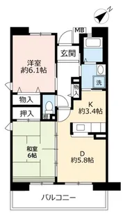 URパークタウン西武庫【2階】の間取り