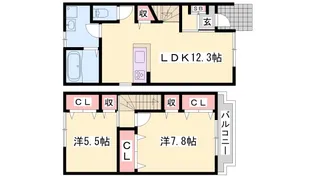 ノーブルハイツII【1階】の間取り
