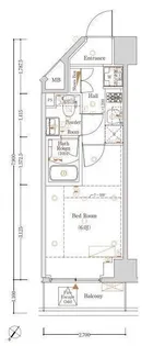 LOG登戸STATION WEST【7階】の間取り