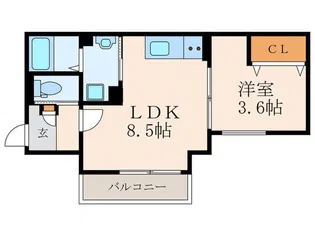 Crecia城野【3階】の間取り