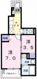 ヴィラ アルメリアII【1階】の間取り