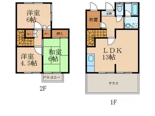 朽網ハイツ B棟の間取り