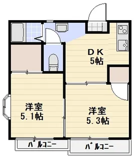コーポプランタン B棟【2階】の間取り