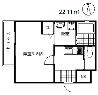 ワコーレヴィータ神戸中山手【2階】の間取り