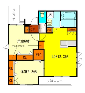 Maison Veil.K(メゾンベールケー)【2階】の間取り