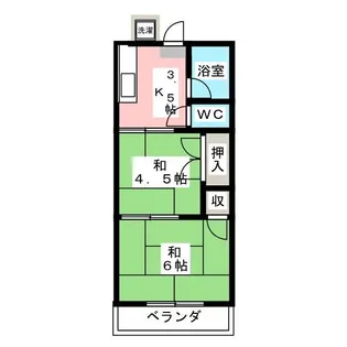 コーポおかもと【2階】の間取り