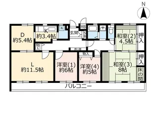 UR千葉ニュータウン原山【3階】の間取り