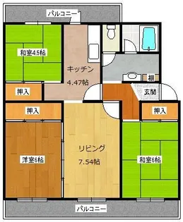 クロノス11八代古城【2階】の間取り