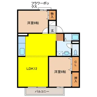 岐阜県岐阜市高田6【アパート】の間取り